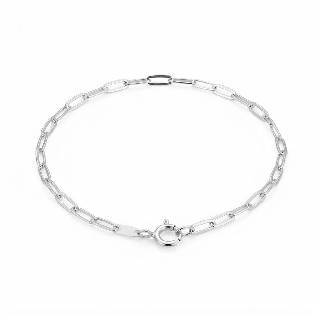 Sterling Silver Paperclip Link Chain Bracelet - Minimalist